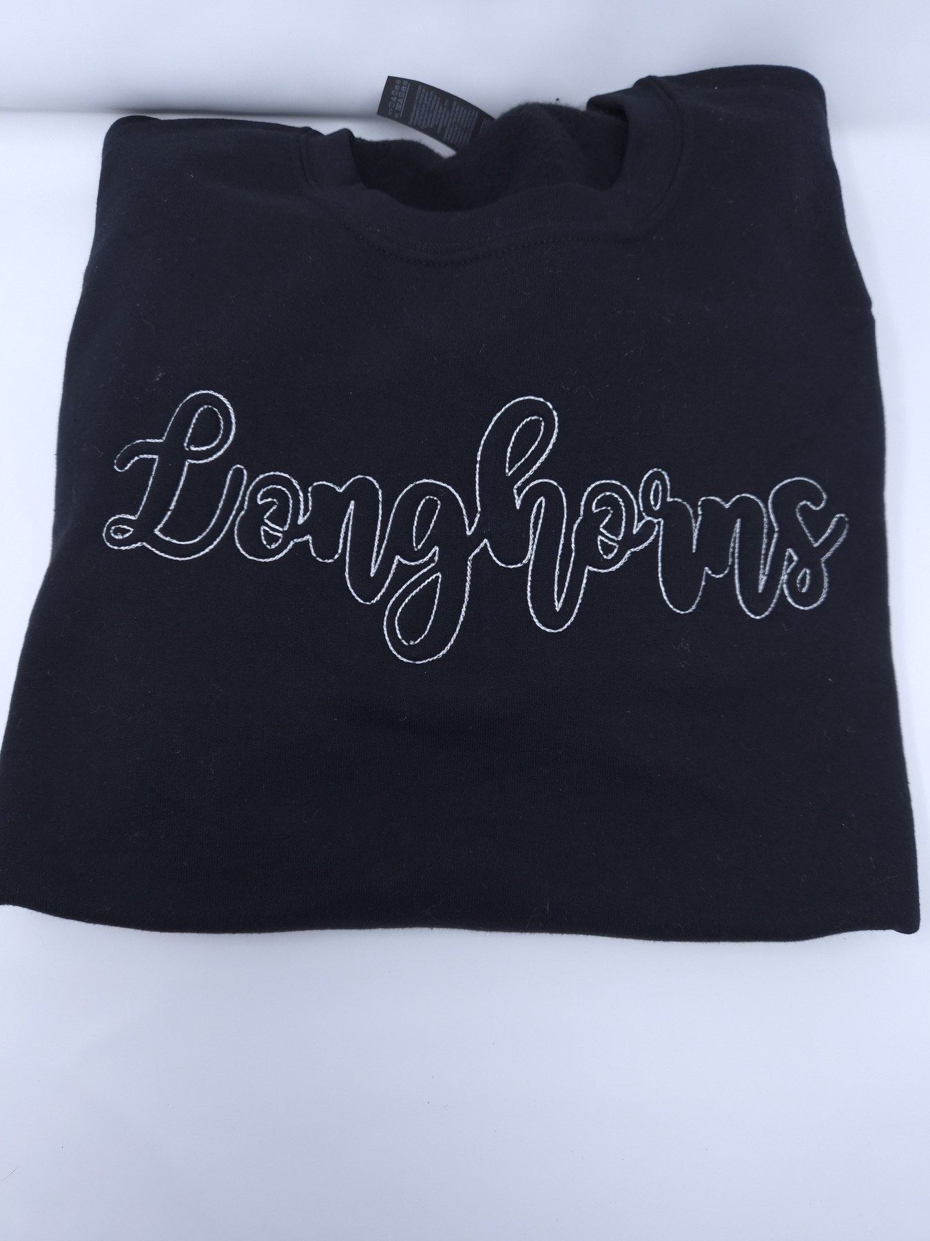 Black sweatshirt with elegant script embroidery